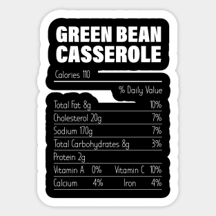 Green Bean Casserole Nutrition Facts Gift Sticker